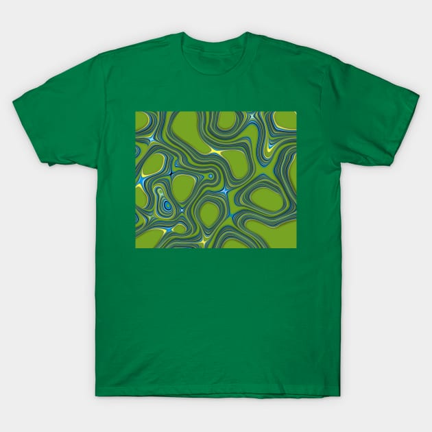 Abstract fluid Green liquid pattern T-Shirt by HappyGiftArt